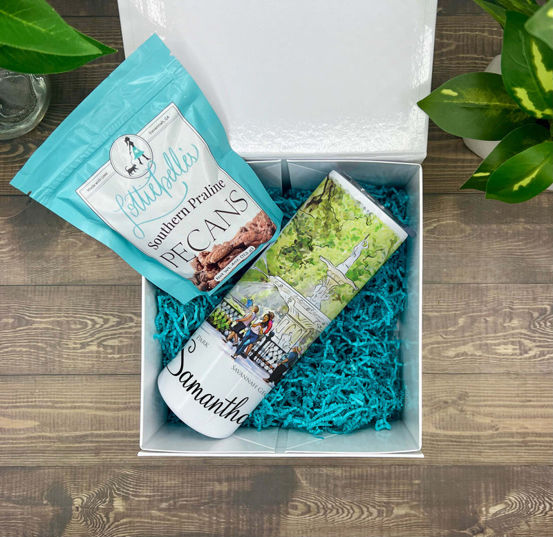 Forsyth Park Savannah Bachelorette Gift Box Small Insulated Mug/Tumbler Blue Poppy Designs   